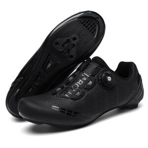 Tabolu Cycling Shoes w/ SPD Black Cleats Road Bike Bicycle Mens Size 8 (ST)